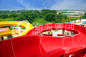 Outdoor Fiberglass Water Slides Custom FRP Spiral Red Water Slides CE