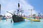 Customized Fiberglass Pirate Ship / Strong Aqua Splash Water Park Equipment