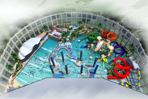 último caso de la compañía sobre Parque acuático interior para hoteles