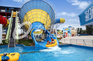 Los toboganes acuáticos grandes azules de la fibra de vidrio del tornado para el agua parquean/el tobogán acuático de Custominzed