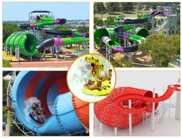 Toboganes acuáticos de la fibra de vidrio de la diapositiva del tornado del equipo del juego del agua con la torre de la altura del 18m para el parque del agua
