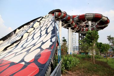 Diapositiva galvanizada tobogán acuático adulto de la cobra real del marco de acero de carbono de la fibra de vidrio para el parque del agua