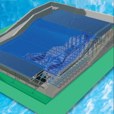Paseo al aire libre del agua de Flowrider del juego de la aguamarina para el deporte que practica surf que anda en monopatín