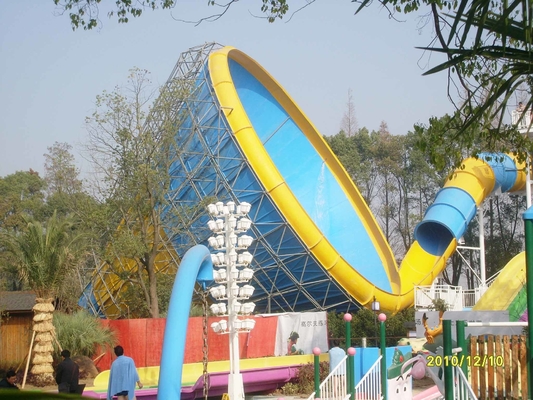 Altura modificada para requisitos particulares de la diapositiva el 14.6m del tornado del parque del agua de la fibra de vidrio de los adultos para el parque del agua