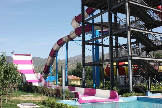 Toboganes acuáticos de encargo al aire libre, diapositiva de la aguamarina del bumerán del parque de atracciones para 2 personas