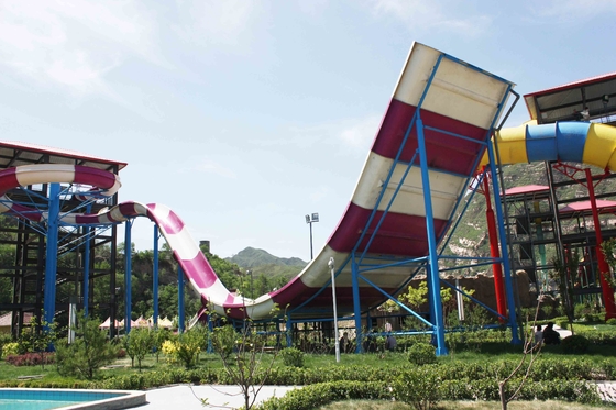Waterslides emocionantes de la fibra de vidrio de la piscina de la aguamarina del equipo gigante del parque para los adultos