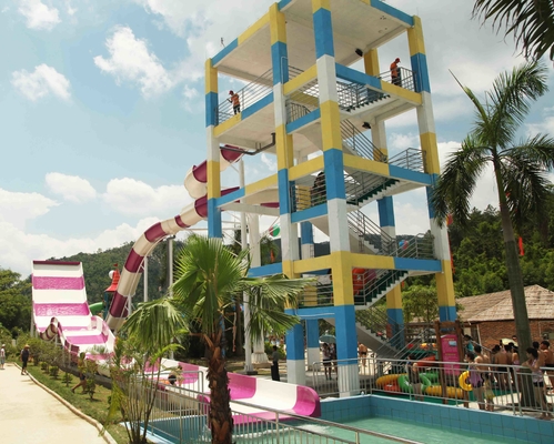 Waterslides emocionantes de la fibra de vidrio de la piscina de la aguamarina del equipo gigante del parque para los adultos