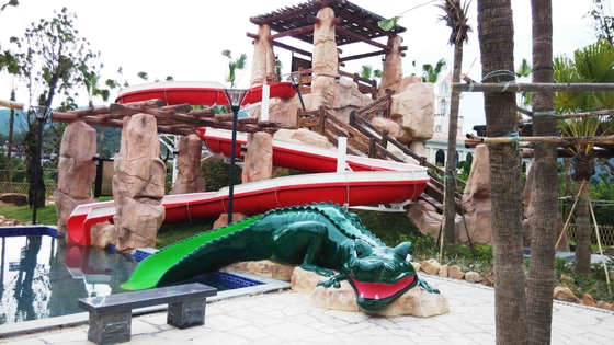 Diapositiva blanca del parque de la aguamarina del color, altura interior de los toboganes acuáticos los 6m de la fibra de vidrio del juego de la familia para el parque del agua