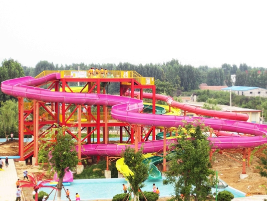 Diapositiva blanca del parque de la aguamarina del color, altura interior de los toboganes acuáticos los 6m de la fibra de vidrio del juego de la familia para el parque del agua