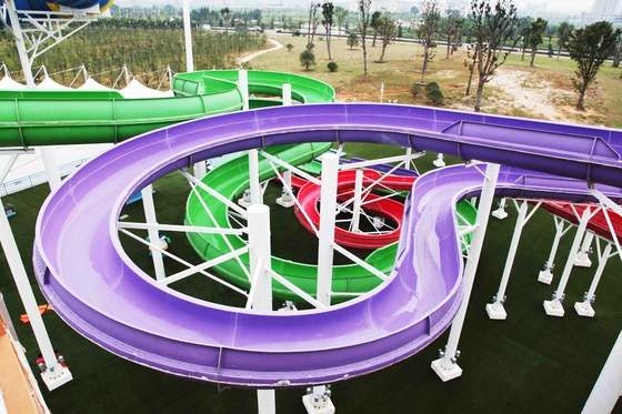 CE adulto al aire libre de los toboganes acuáticos de la fibra de vidrio de la diversión, modificado para requisitos particulares longitud para el parque del agua