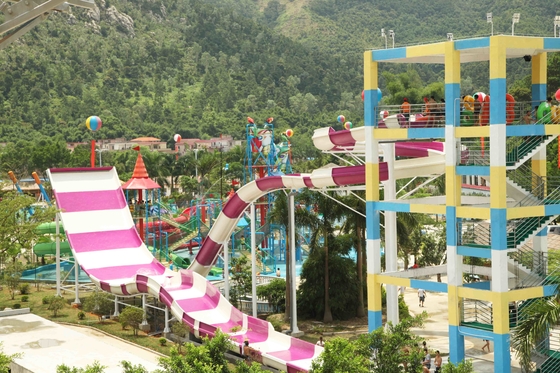 Toboganes acuáticos grandes de encargo, diapositiva de la aguamarina del bumerán del parque de atracciones para 2 personas en parque del agua