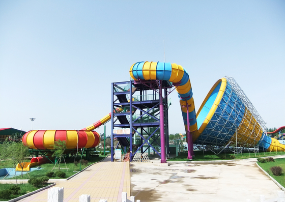 Diapositiva modificada para requisitos particulares de la piscina de la fibra de vidrio/altura estupenda de la plataforma del tobogán acuático el 14.6m del tornado