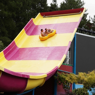 Toboganes acuáticos grandes de encargo, diapositiva de la aguamarina del bumerán del parque de atracciones para 2 personas en parque del agua