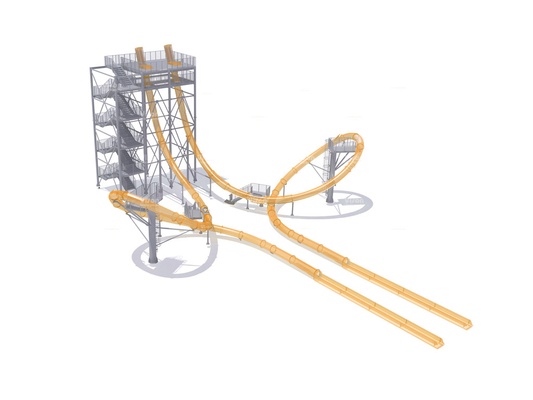 Toboganes acuáticos de la fibra de vidrio del parque de la aguamarina de la diapositiva de LoopBody de la aguamarina, altura el 16m de la plataforma