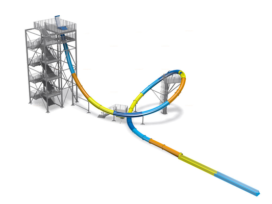Toboganes acuáticos de la fibra de vidrio del parque de la aguamarina de la diapositiva de LoopBody de la aguamarina, altura el 16m de la plataforma
