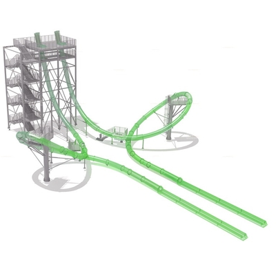 Toboganes acuáticos de la fibra de vidrio del parque de la aguamarina de la diapositiva de LoopBody de la aguamarina, altura el 16m de la plataforma