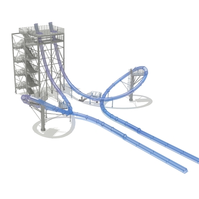 Toboganes acuáticos de la fibra de vidrio del parque de la aguamarina de la diapositiva de LoopBody de la aguamarina, altura el 16m de la plataforma