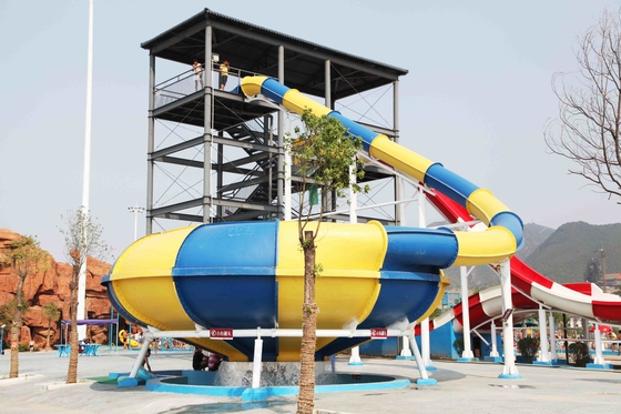 Diapositiva de la fibra de vidrio del equipo del parque de la aguamarina del centro turístico/tobogán acuático gigantes del cuenco del espacio