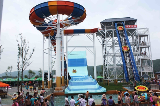 Tobogán acuático gigante de la fibra de vidrio del bumerán de Outdside para 6 persona, altura el 18.75M de la torre del parque del agua