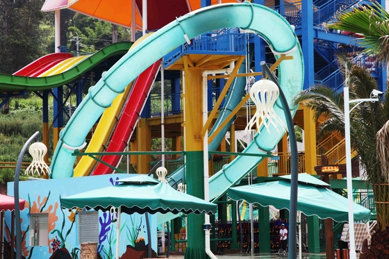 Toboganes acuáticos de la fibra de vidrio del parque de la aguamarina de ExcitingSlide, altura el 16m de la plataforma