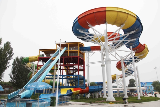 Tobogán acuático durable de la fibra de vidrio para la diversión del agua de Interacetive de la familia en parque de la aguamarina