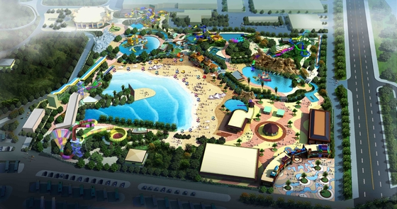 Proyecto Parque acuático Parque de diversiones Construcción para el juego
