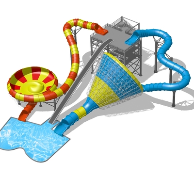 Los mejores toboganes acuáticos de la fibra de vidrio de la combinación para el parque acuático, tobogán acuático de la velocidad para el parque del agua