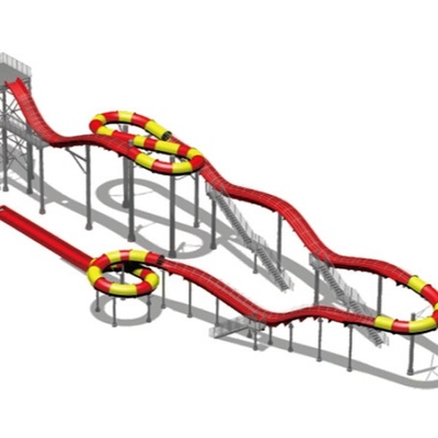 Toboganes acuáticos galvanizados de la fibra de vidrio del tubo del acero de carbono para la diversión Waterpark en el parque de Gaint