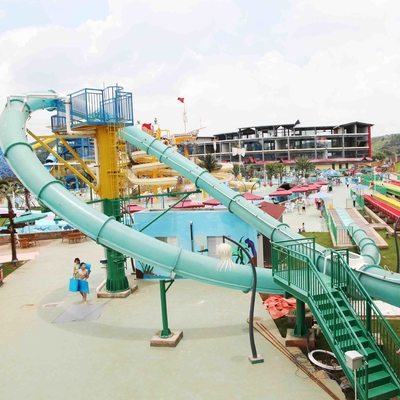 Toboganes acuáticos emocionantes modificados para requisitos particulares de la fibra de vidrio del parque de la aguamarina, altura el 16m de la plataforma para los adultos