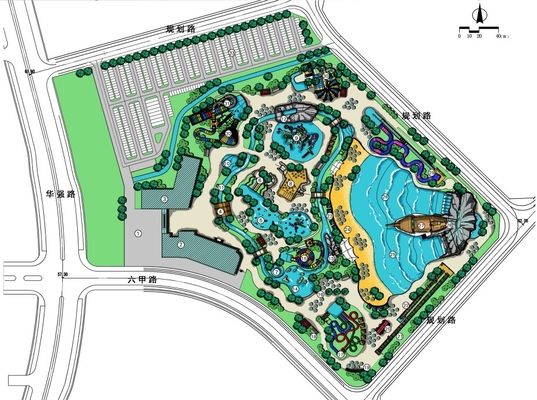 El diseño conceptual del parque temático al aire libre del agua/modificó el diseño para requisitos particulares para el parque del agua