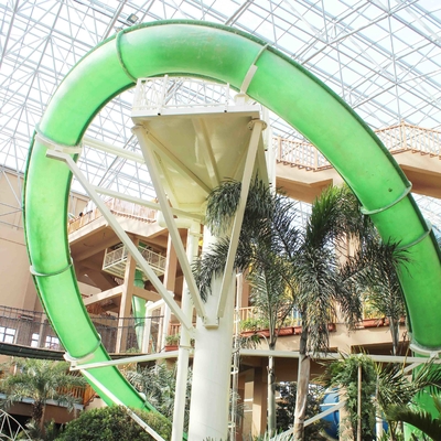 Toboganes acuáticos enormes de la fibra de vidrio del lazo de la aguamarina para el adulto, tipo fijo diapositiva para el parque al aire libre del agua
