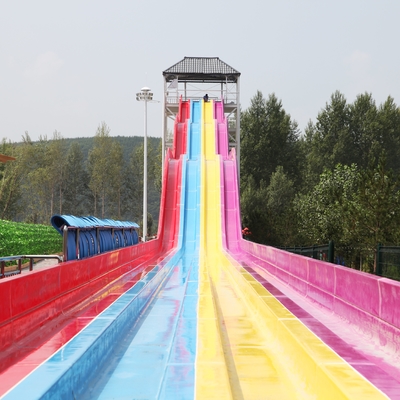 Tobogán acuático grande de encargo multi de la fibra de vidrio del parque de atracciones de los toboganes acuáticos del arco iris FRP de los carriles