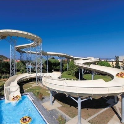 Toboganes acuáticos de encargo de FRP, diapositiva de la familia de la fibra de vidrio de 6 personas, equipo del parque de la aguamarina