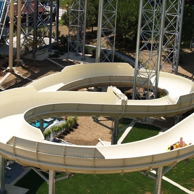 Toboganes acuáticos de encargo de FRP, diapositiva de la familia de la fibra de vidrio de 6 personas, equipo del parque de la aguamarina
