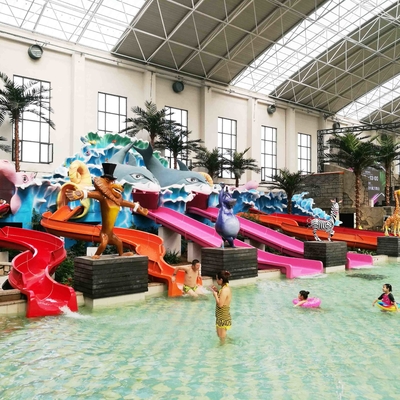 Diapositiva colorida de la piscina de la fibra de vidrio de los toboganes acuáticos de los mini del agua niños del parque