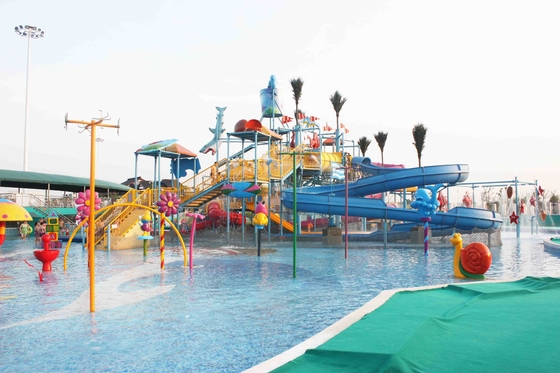 Atracciones al aire libre del parque del agua de la fibra de vidrio de los juegos del parque de la aguamarina del verano para los niños