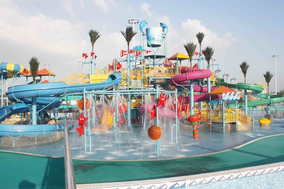 Atracciones al aire libre del parque del agua de la fibra de vidrio de los juegos del parque de la aguamarina del verano para los niños