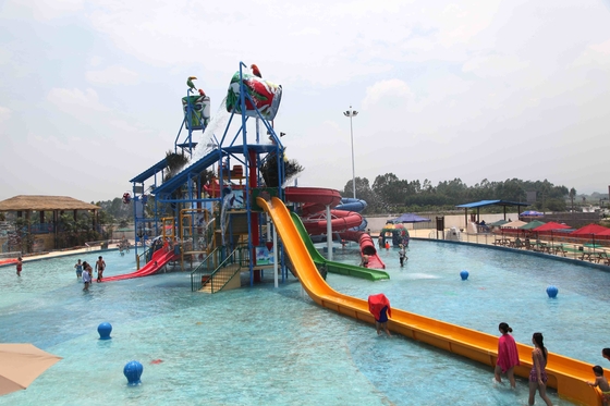 El parque temático/la fibra de vidrio interactivos de la casa del agua de los juegos del parque de la aguamarina por diversión resbala