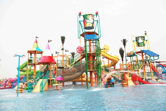 Plataforma media comercial del patio de la aguamarina de la casa del agua con el tobogán acuático para la casa del agua