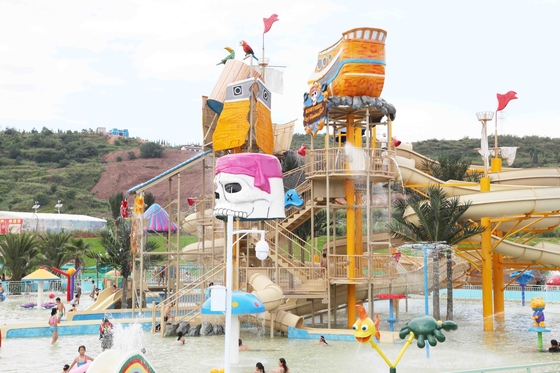 Centro turístico divertido de la diapositiva de barco pirata del medio del agua del equipo seguro del juego