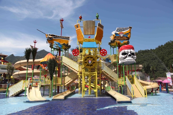 Centro turístico divertido de la diapositiva de barco pirata del medio del agua del equipo seguro del juego