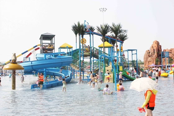 Tobogán acuático al aire libre de la fibra de vidrio de los juegos del parque del patio de la aguamarina del verano para el parque temático