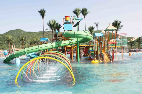 La fibra de vidrio comercial del patio de la aguamarina de la familia con las diapositivas del parque del agua/modificó el parque Equipemnt del agua para requisitos particulares