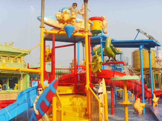 La fibra de vidrio maravillosa del equipo del parque del agua del tema embroma la casa del agua con las diapositivas
