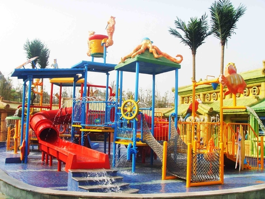 Patio del agua de varios de los carriles niños de la fibra de vidrio para la estructura del parque del agua