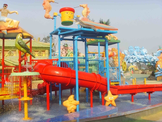 La fibra de vidrio maravillosa del equipo del parque del agua del tema embroma la casa del agua con las diapositivas