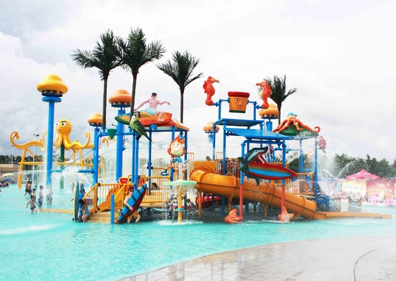Riegue el proyecto del parque/el tobogán acuático modificado para requisitos particulares grande durable del patio del agua de los niños