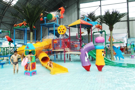 Patio del agua de los mini de la aguamarina del parque niños modificados para requisitos particulares del equipo con la casa de la aguamarina