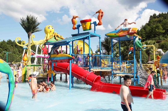 Patio del agua de los mini de la aguamarina del parque niños modificados para requisitos particulares del equipo con la casa de la aguamarina