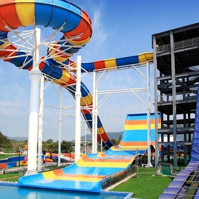 Waterslides emocionantes de la fibra de vidrio de la piscina de la aguamarina del equipo gigante del parque para los adultos